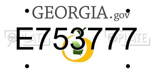 E753777 Georgia License Plate
