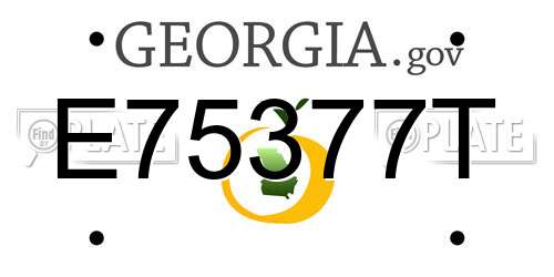 E75377T Georgia License Plate