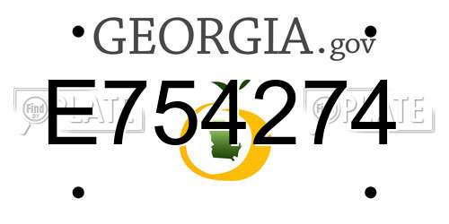 E754274 Georgia License Plate