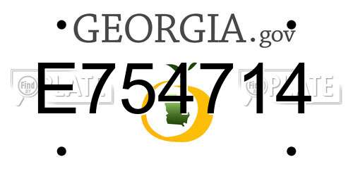 E754714 Georgia License Plate