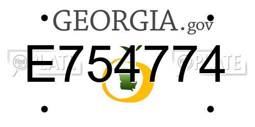 E754774 Georgia License Plate