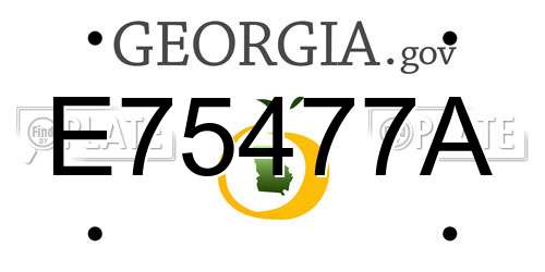 E75477A Georgia License Plate