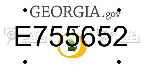 E755652 Georgia License Plate
