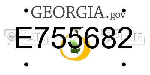 E755682 Georgia License Plate