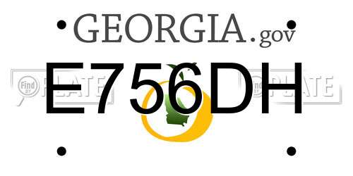 E756DH Georgia License Plate