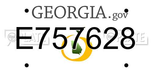 E757628 Georgia License Plate