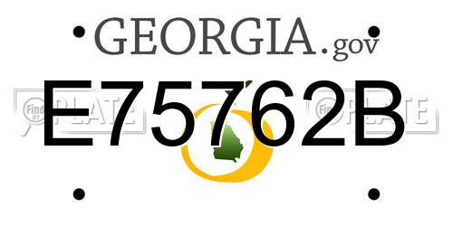 E75762B Georgia License Plate