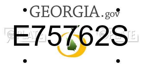 E75762S Georgia License Plate