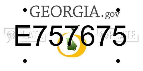 E757675 Georgia License Plate