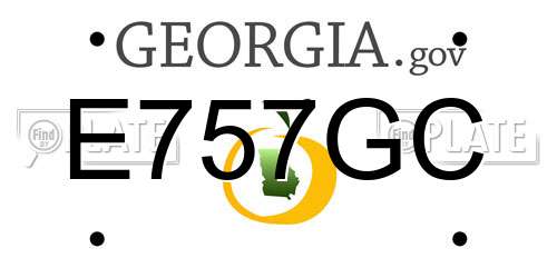 E757GC Georgia License Plate