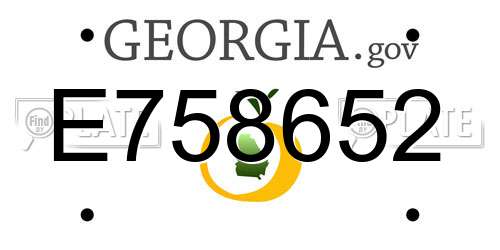 E758652 Georgia License Plate