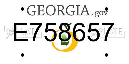 E758657 Georgia License Plate
