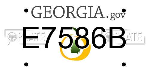 E7586B Georgia License Plate