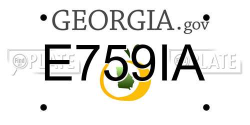E759IA Georgia License Plate