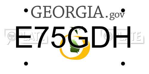 E75GDH Georgia License Plate