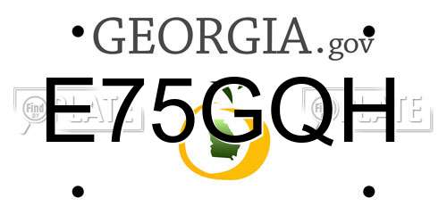 E75GQH Georgia License Plate