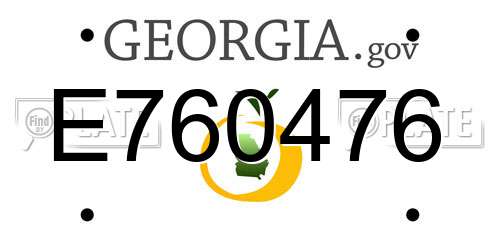 E760476 Georgia License Plate