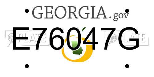E76047G Georgia License Plate