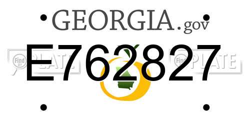 E762827 Georgia License Plate