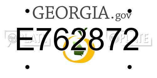 E762872 Georgia License Plate