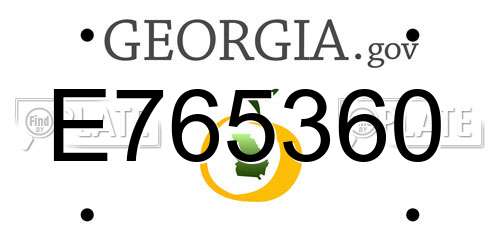 E765360 Georgia License Plate
