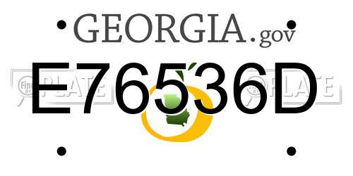 E76536D Georgia License Plate