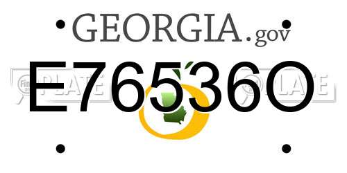 E76536O Georgia License Plate