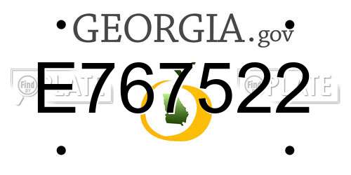 E767522 Georgia License Plate
