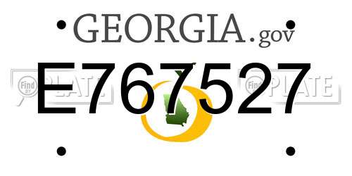 E767527 Georgia License Plate