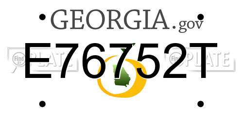 E76752T Georgia License Plate