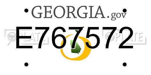 E767572 Georgia License Plate