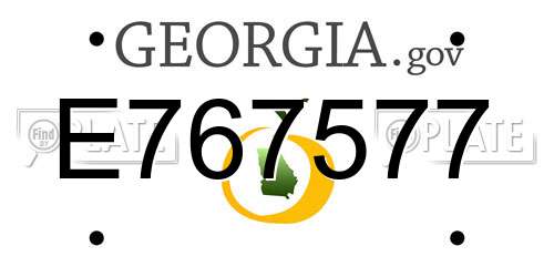 E767577 Georgia License Plate