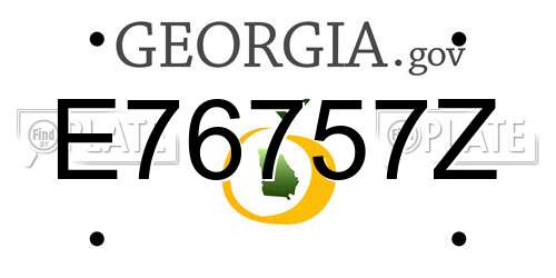 E76757Z Georgia License Plate