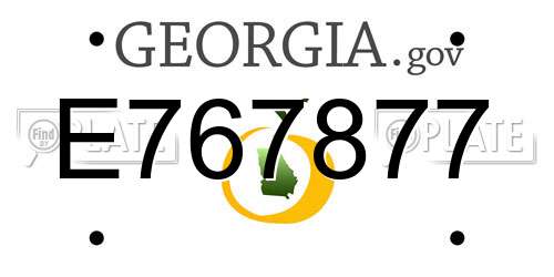 E767877 Georgia License Plate