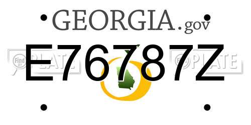 E76787Z Georgia License Plate