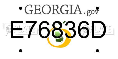 E76836D Georgia License Plate