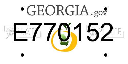 E770152 Georgia License Plate