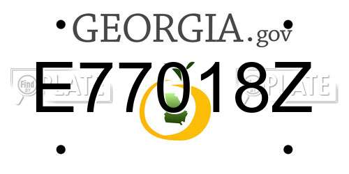 E77018Z Georgia License Plate