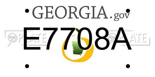 E7708A Georgia License Plate