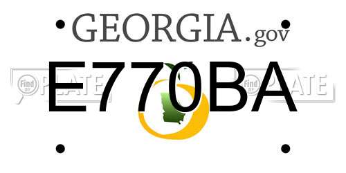 E770BA Georgia License Plate