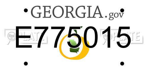 E775015 Georgia License Plate