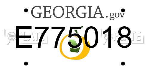 E775018 Georgia License Plate
