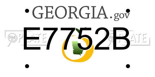 E7752B Georgia License Plate