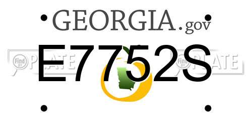 E7752S Georgia License Plate