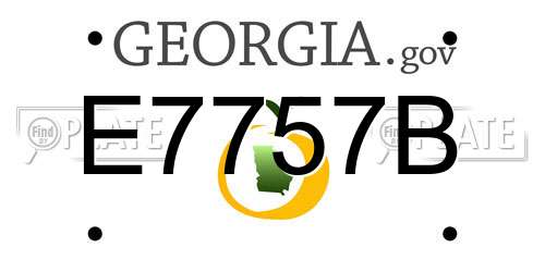E7757B Georgia License Plate