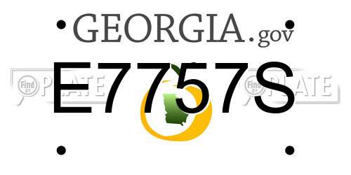 E7757S Georgia License Plate