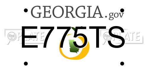 E775TS Georgia License Plate
