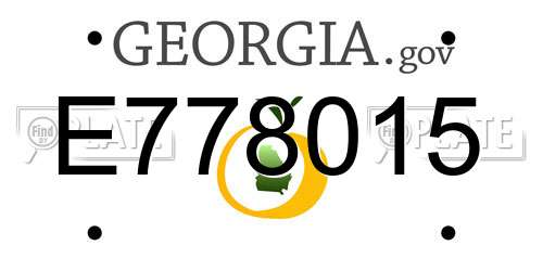 E778015 Georgia License Plate