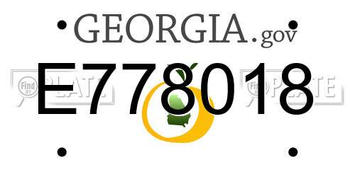E778018 Georgia License Plate