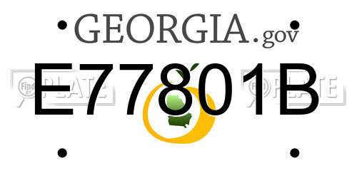 E77801B Georgia License Plate